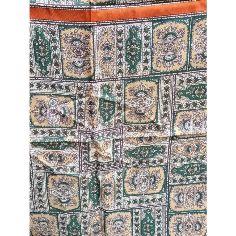 Rust Vintage Blue Tan Mosaic